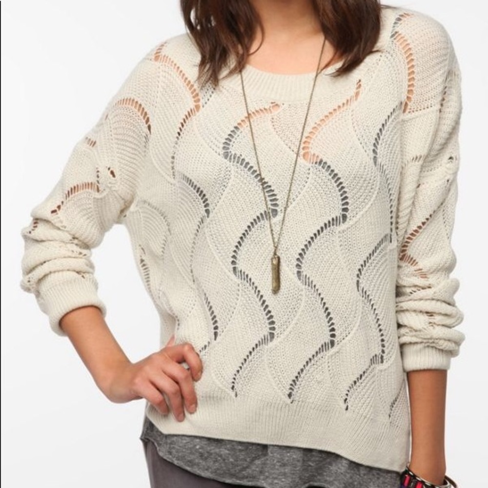 Staring at Stars sheer wave stitch sweater